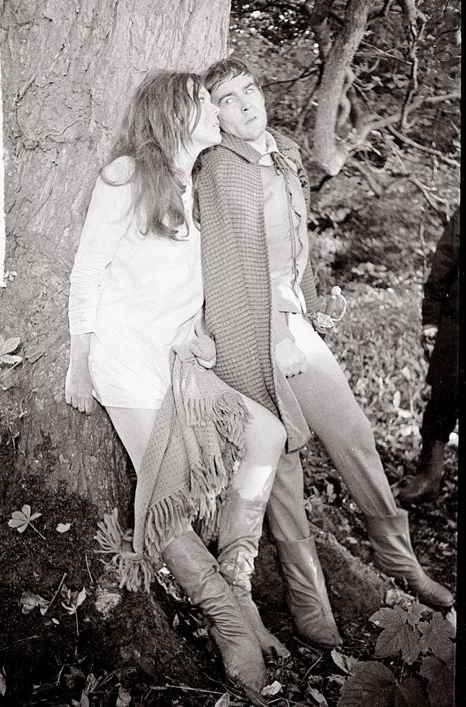 #41 Diana Rigg during the filming of A Midsummer Nights Dream William Shakespeare in the woods, October 1967