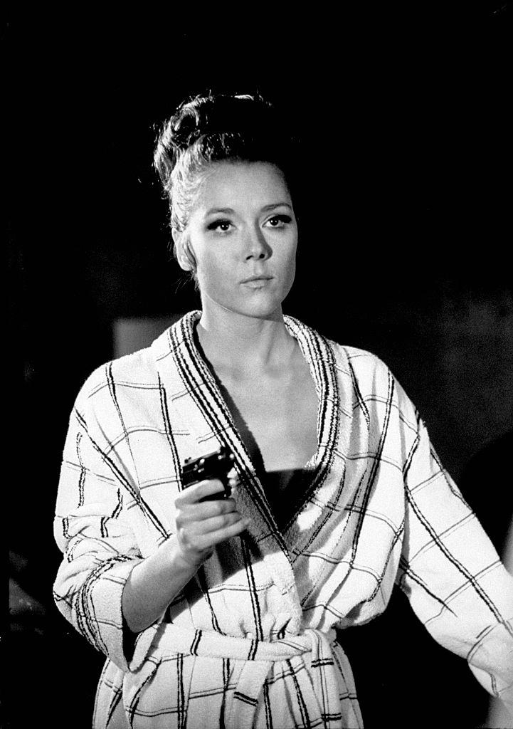 #59 Diana Rigg on the set of On Her Majesty’s Secret Service, 1969.