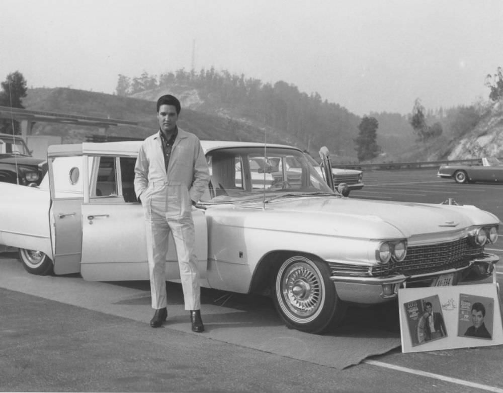 #13 Elvis and a 1960 Cadillac Series 75 Fleetwood Limousine.