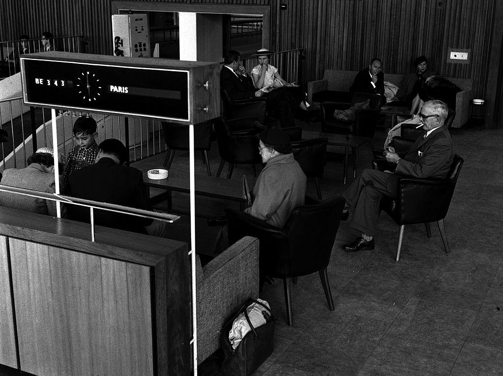 #2 Channel 9 where passengers wait for the arrival of the air terminal, 1955.