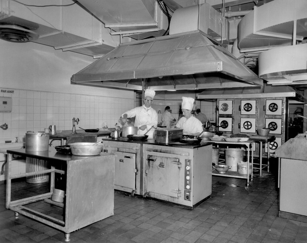 #40 Central restaurant prep area, 1950s.