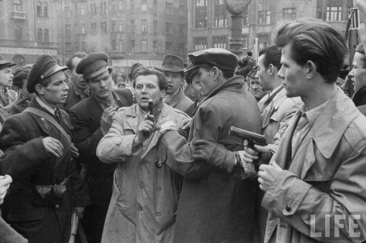 Hungarian Freedom Fighters during revolution against Soviet-backed regime.