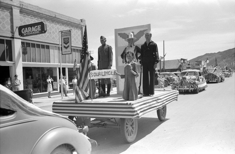 #8 “He’s Our Uncle”, one of many patriotic themed floats in Vale’s Fourth of July parade.