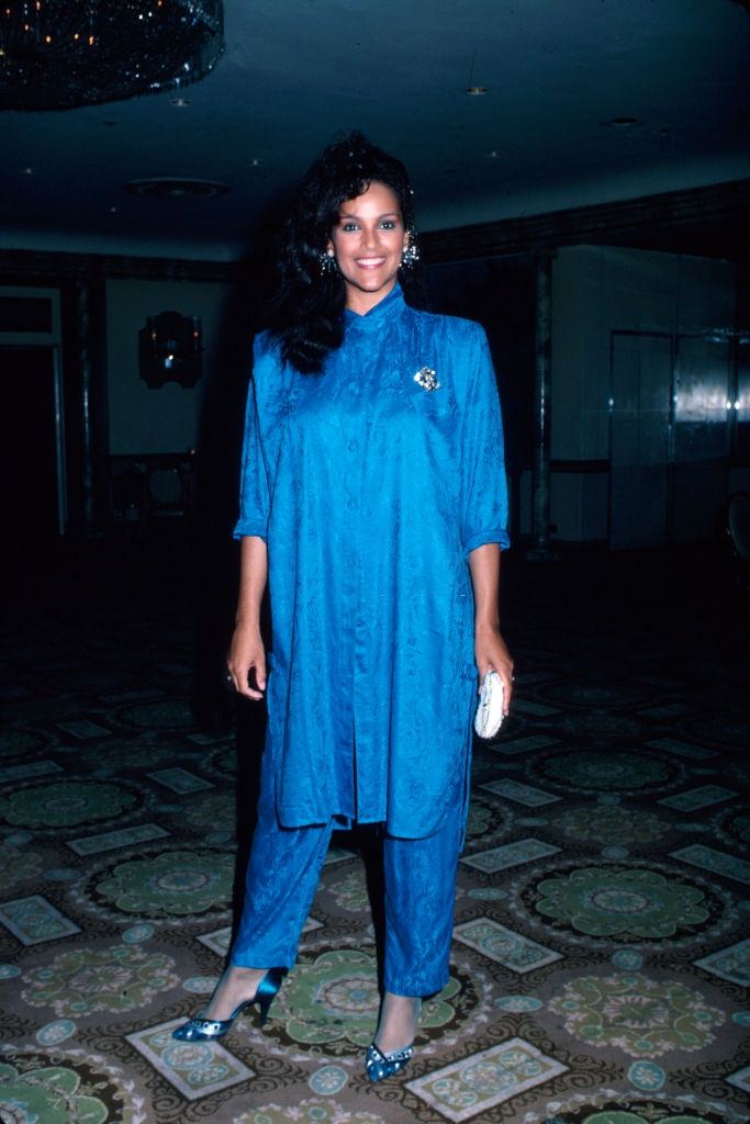 #31 Jayne Kennedy in blue dress, 1986.