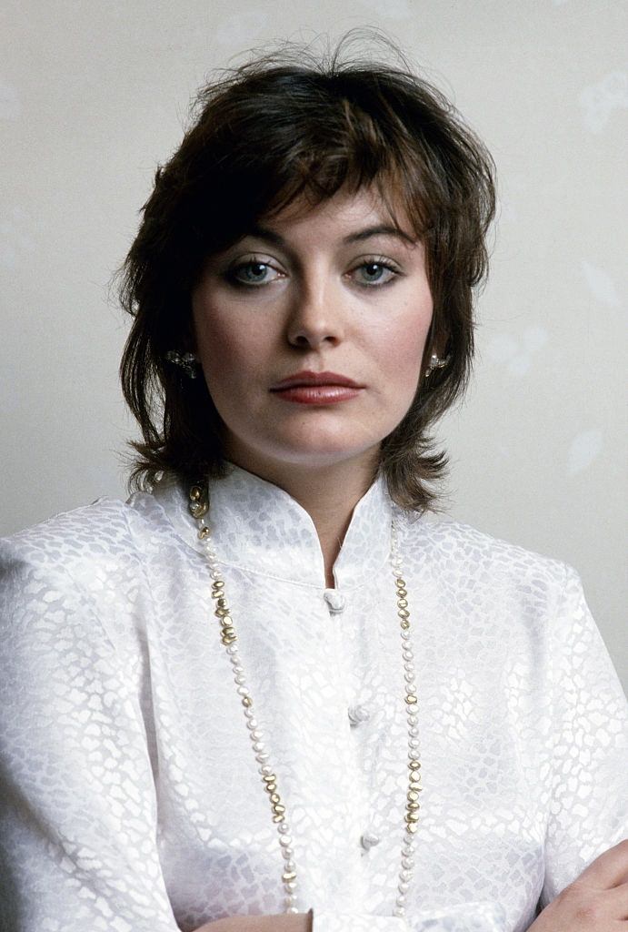 #9 Lesley-Anne Down in white dress, 1979.