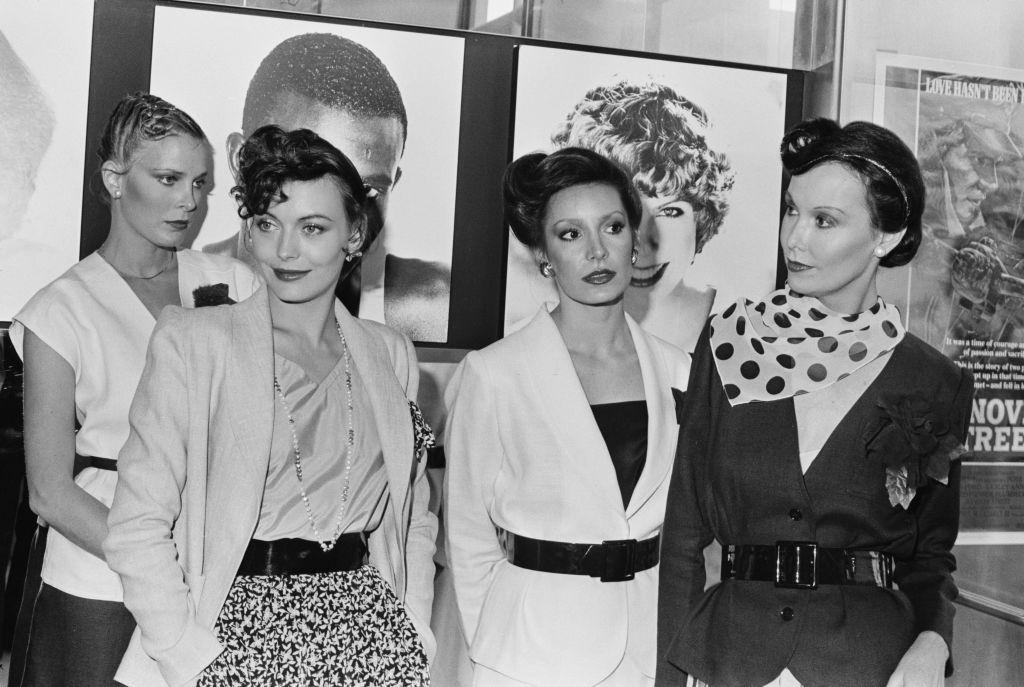 #33 Lesley-Anne with three other models wearing 70s hairstyles, 28th March 1979.