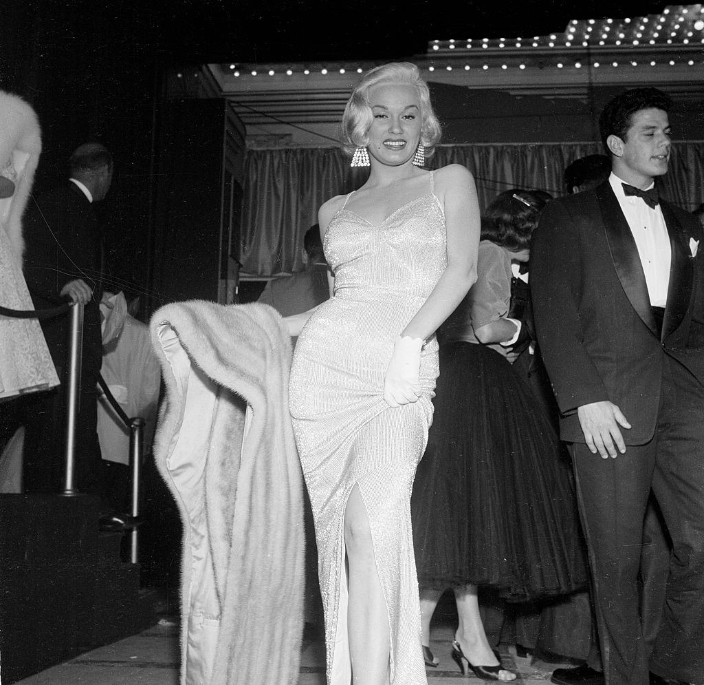 #48 Mamie Van Doren attends the movie premiere of “A Star is Born” in Los Angeles, 1954.