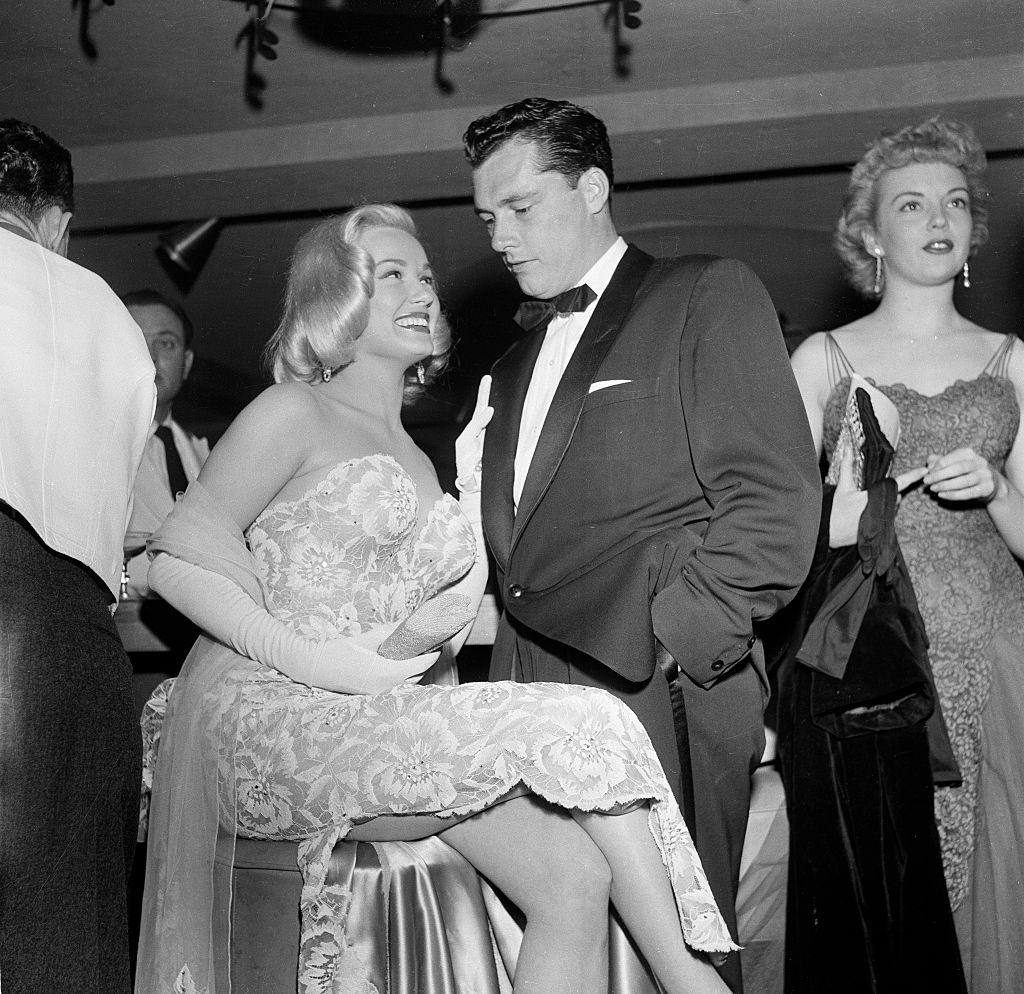 #29 Mamie Van Doren with Nicky Hilton at the International Press Club Awards in Los Angeles, 1954.
