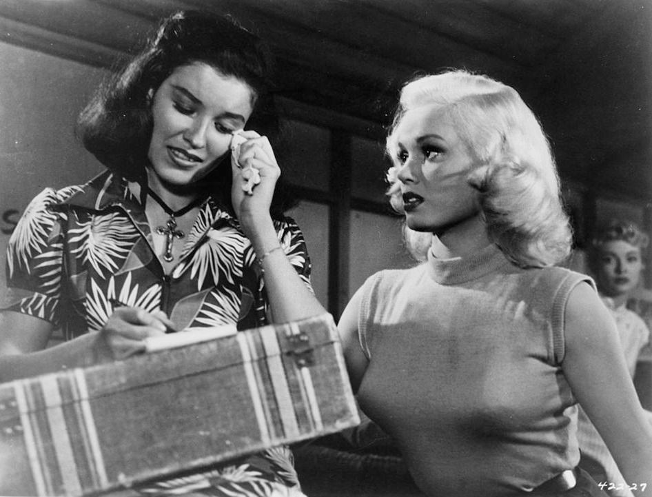 #78 Mamie Van Doren with another woman in the movie ‘Untamed Youth’, 1957.