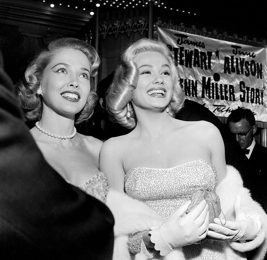 #61 Mamie Van Doren with Sara Shane the premiere of ‘The Glenn Miller Story’, 1953.