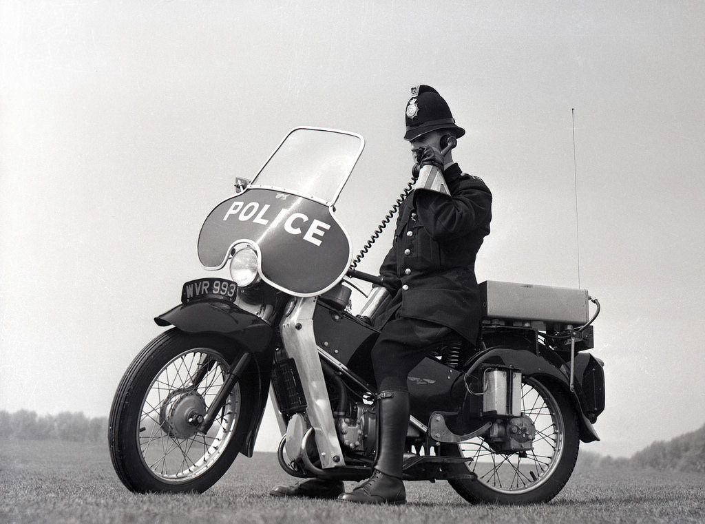 #21 A Manchester City Police officer using his police radio equipment in the early 1960s.