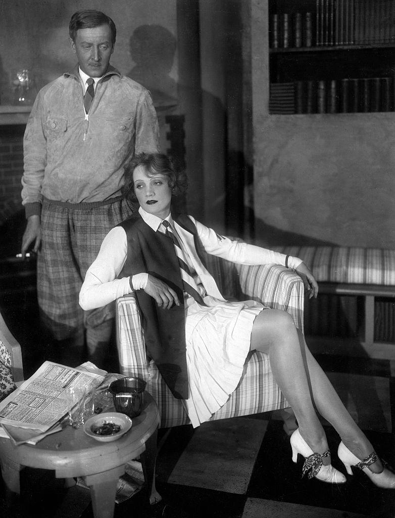 #55 Marlene Dietrich as Hypatia with Fritz Odemar in Shaw’s play ‘Misalliance’ in the Komoedie. Berlin, 1928