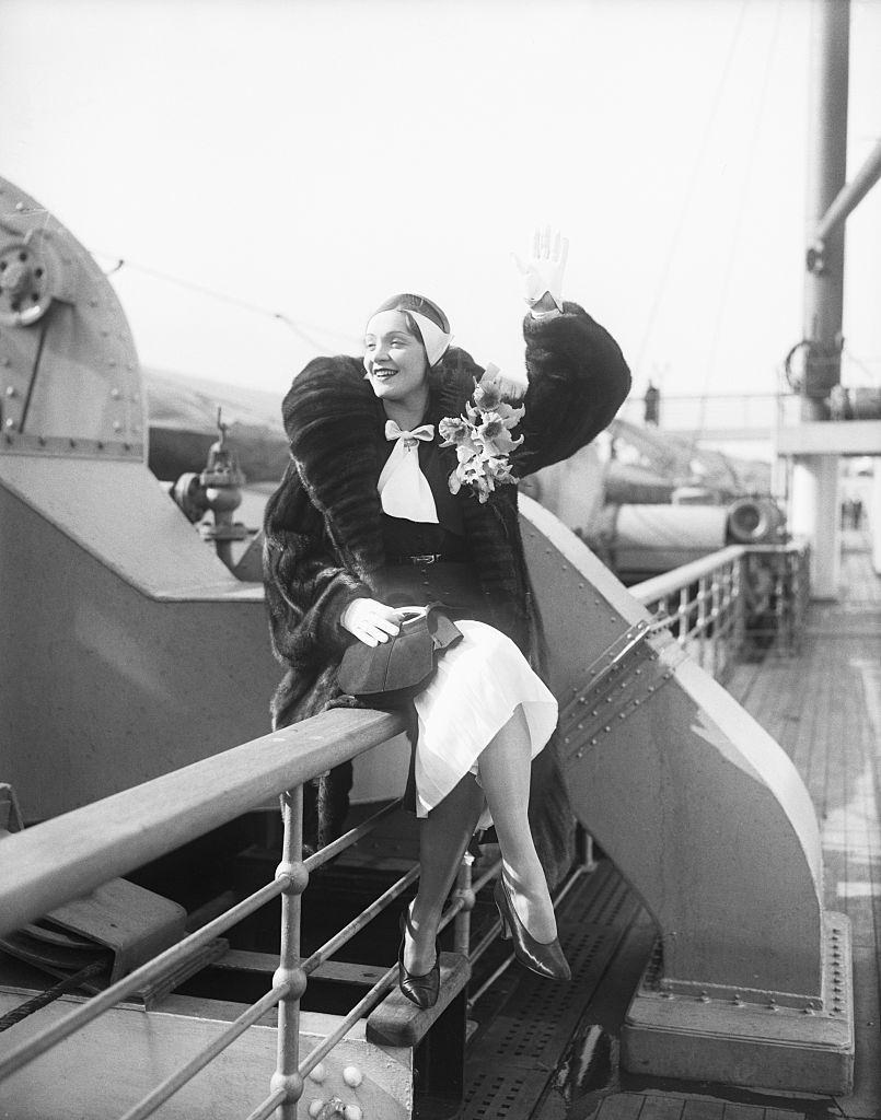 #36 Marlene Dietrich arrives in New York aboard S.S. Bremen, 1930.