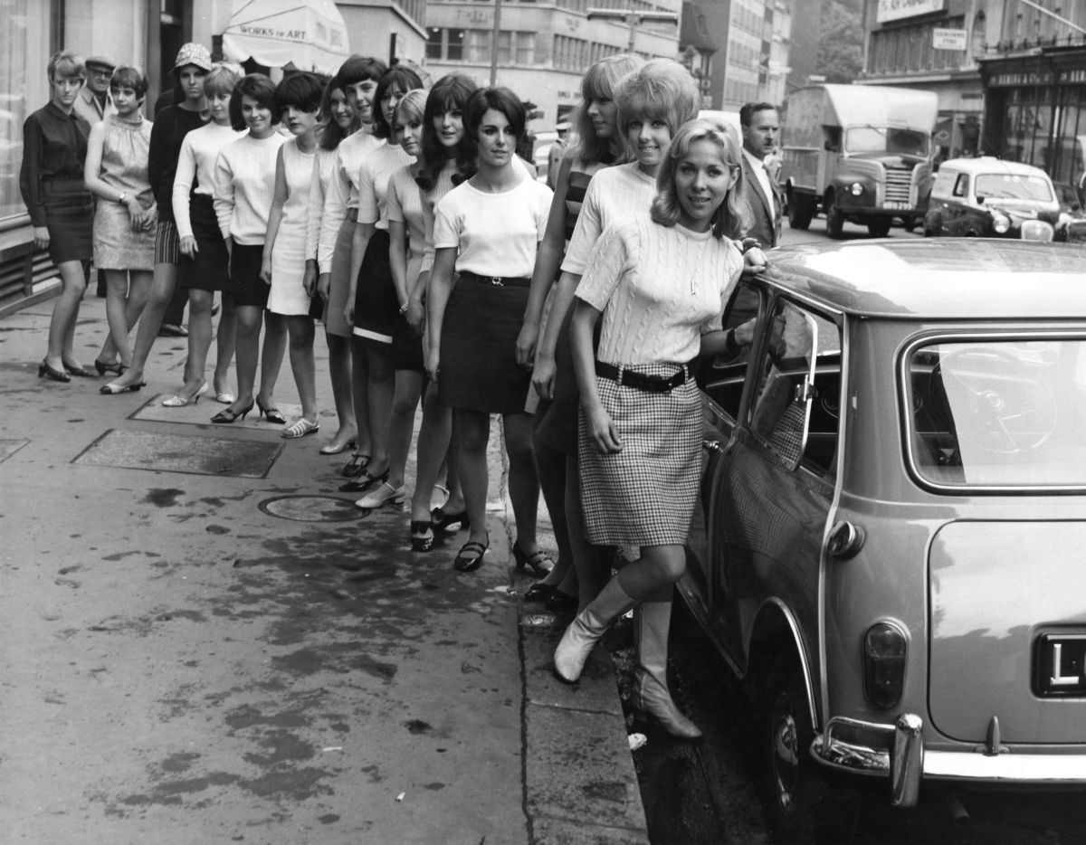 Fifteen Young Women About to Break the World Record for Passengers in a Mini, 1966 Weird