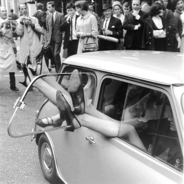 Fifteen Young Women About to Break the World Record for Passengers in a Mini, 1966 Weird