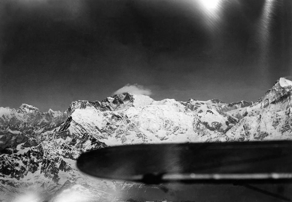 #18 Everest, center, and Makalu, right.