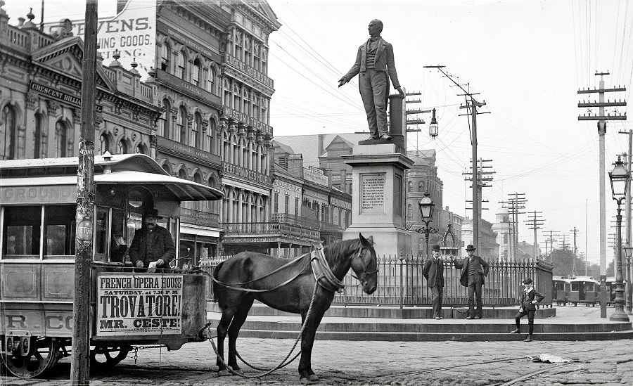 #11 The Clay Monument, Canal Street. New Orleans circa 1890.