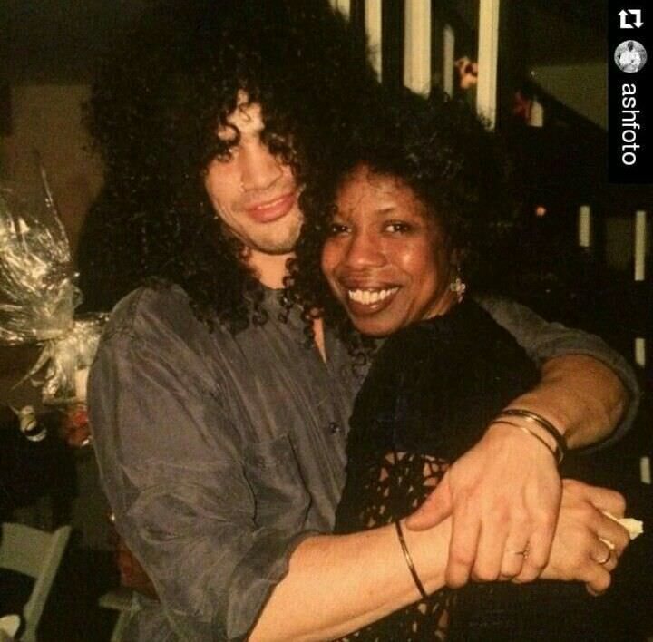 #1 Ola Hudson with her son Slash.