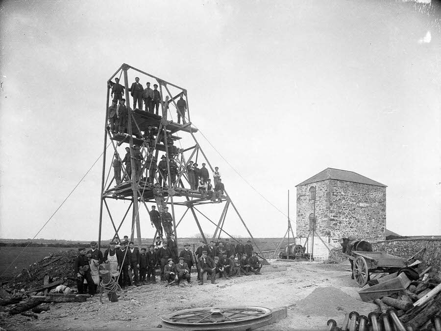 #11 Workers at a mine in Knockmahon, County Waterford, 1906.