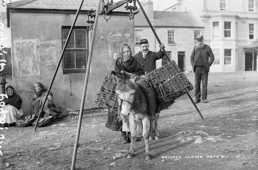 #20 A weigh station in Clifden, County Galway, 1908.