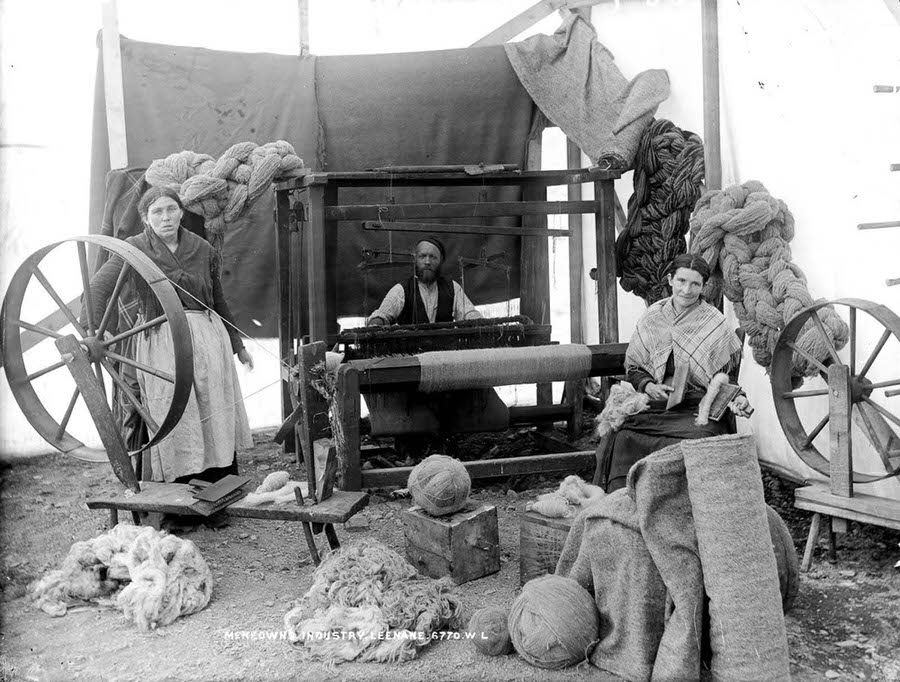 #28 A wool operation in Leenane, County Galway, 1910.