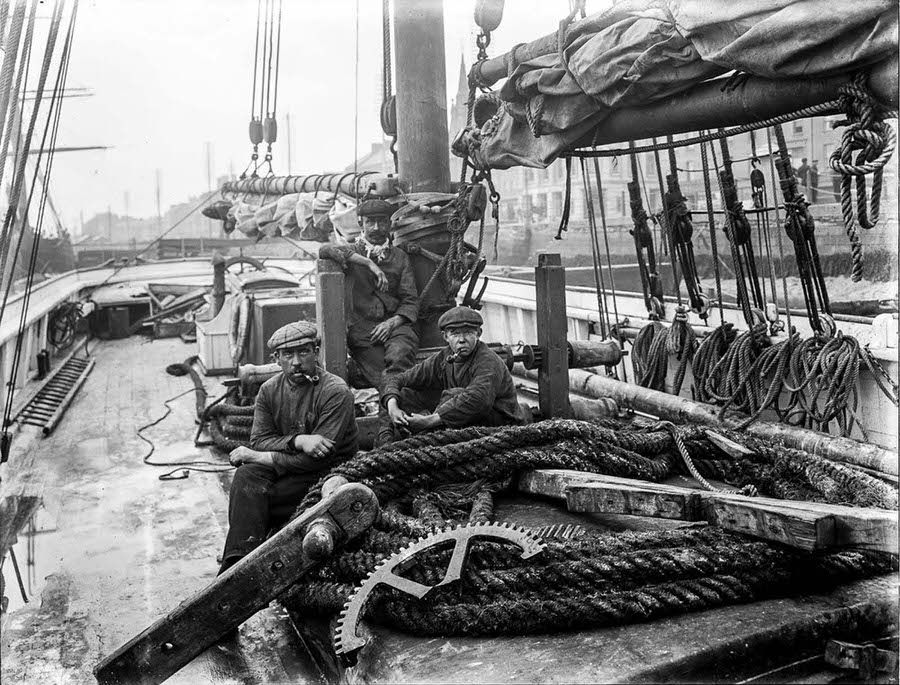 #31 Sailors on the Sarah McDonald at Waterford, 1913.