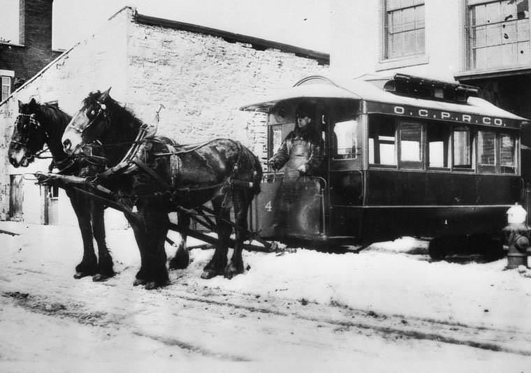 #3 Horses dragged the trolleys on the tracks, 1871