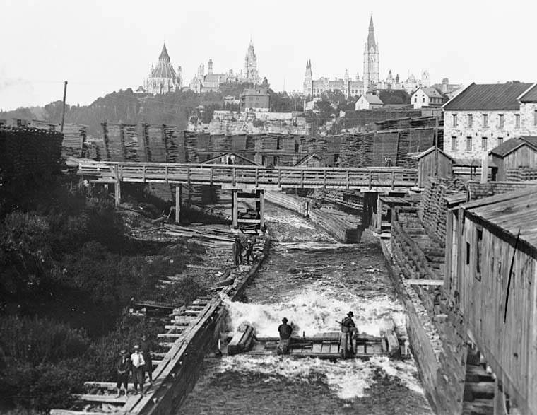#21 Timber Slide at Chaudiere Falls, 1890