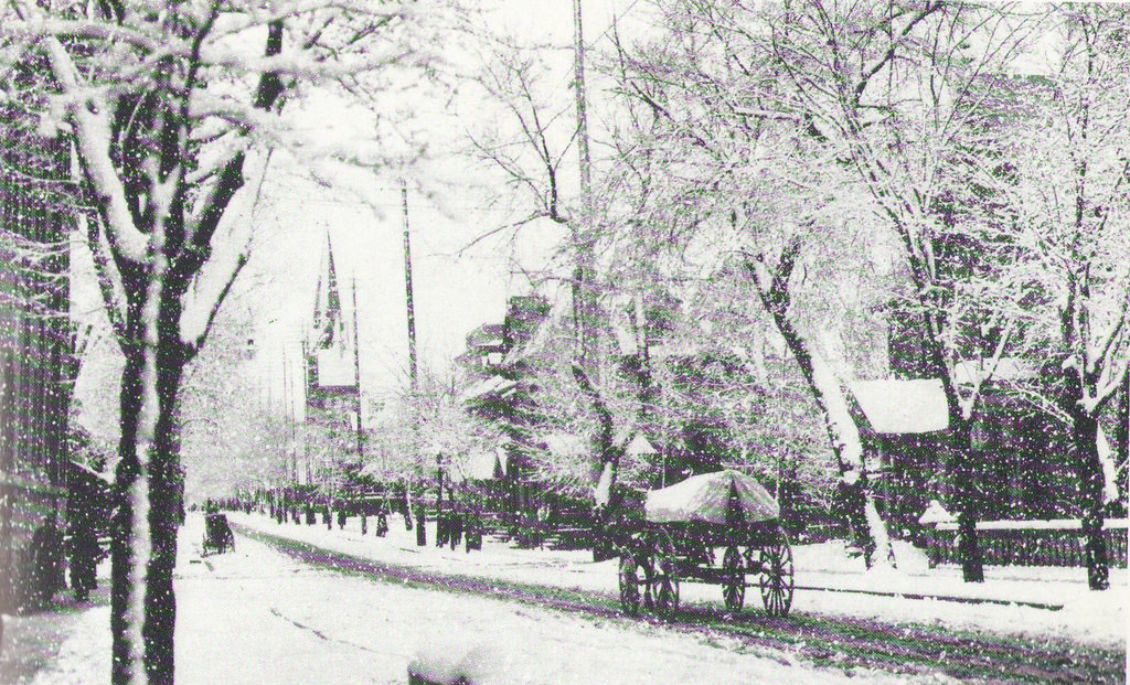 #41 Metcalfe St. on a snowy day, 1890s