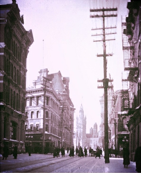 #11 Metcalfe St. looking north to Sparks St., 1890