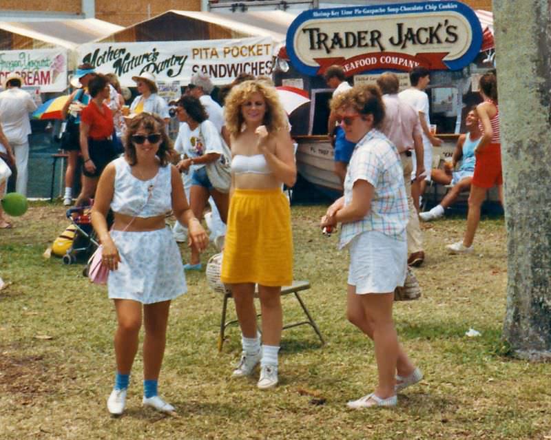 #10 Women by food booths, SunFest, 1988