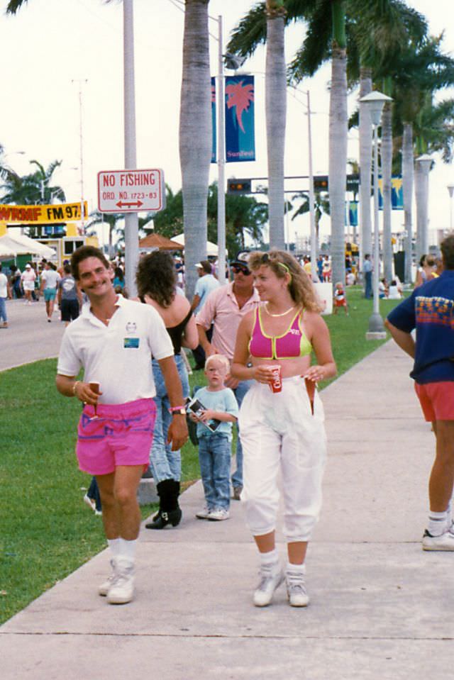 #11 A couple on the stroll at the SunFest festival, West Pam Beach, 1989