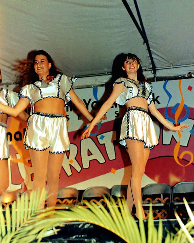#34 Two dancers at an evening performance at the West Palm Beach festival, 1992