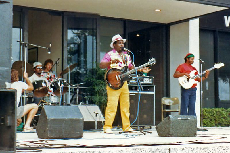 #5 George Benson (probably) and band performing, SunFest, 1988
