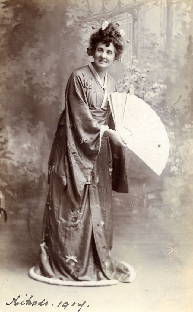 #40 This is Alice Morris and she dressed up in a kimono to sing in the Mikado. “Mikado 1907”