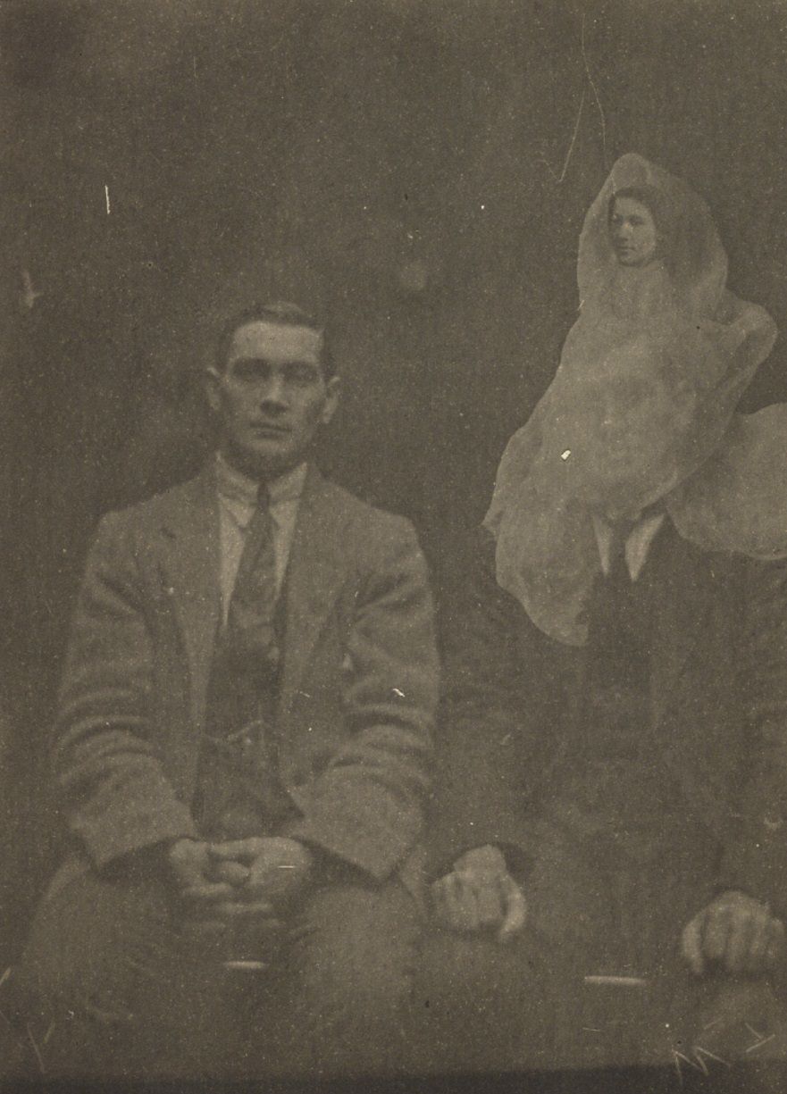 #7 Welsh mediums Joe and Will Thomas with a “ghost” of their deceased grandmother.