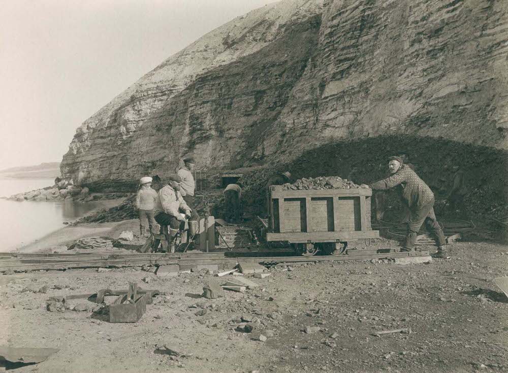 #7 Miners outside the coal mine at Qaarsuarsuk, 1890s