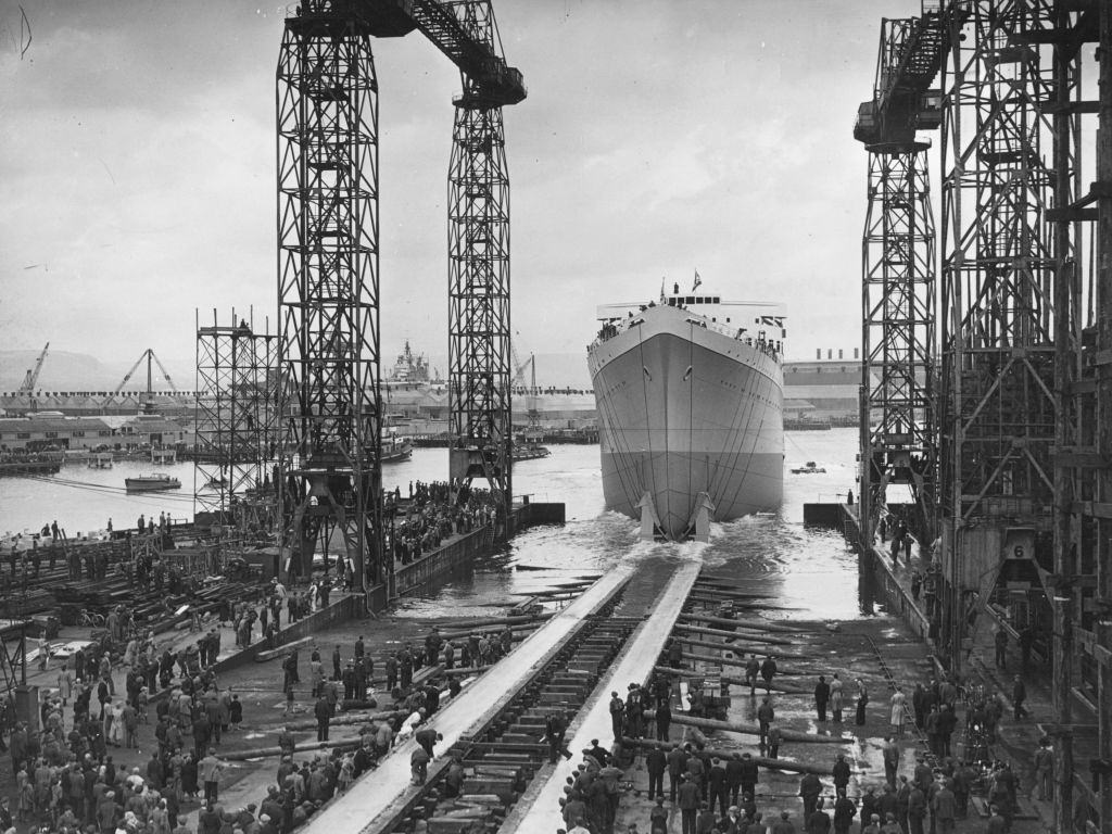 #15 The liner ‘The Kenya Castle’ being launched at Harland and Wolff’s shipyard in Belfast, 1951.