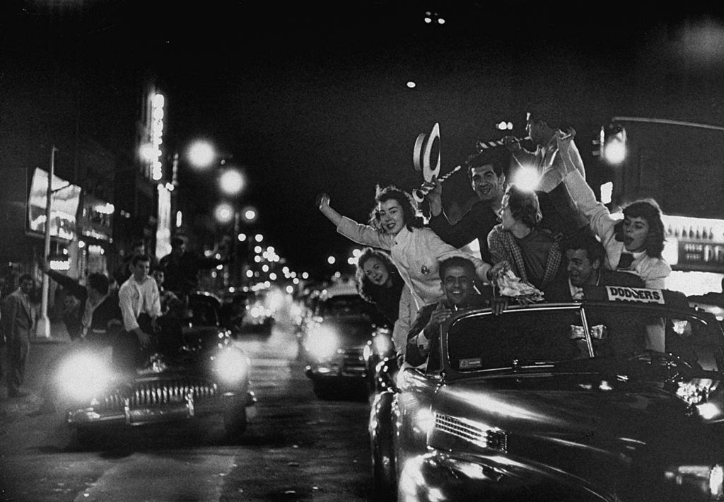 #21 Fans celebrating Dodgers’ World Series victory.