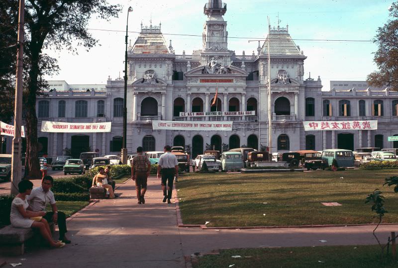 #54 Government Building (now the City Hall in Ho Chi Minh City). It is from the French Colonial days of Vietnam, 1968