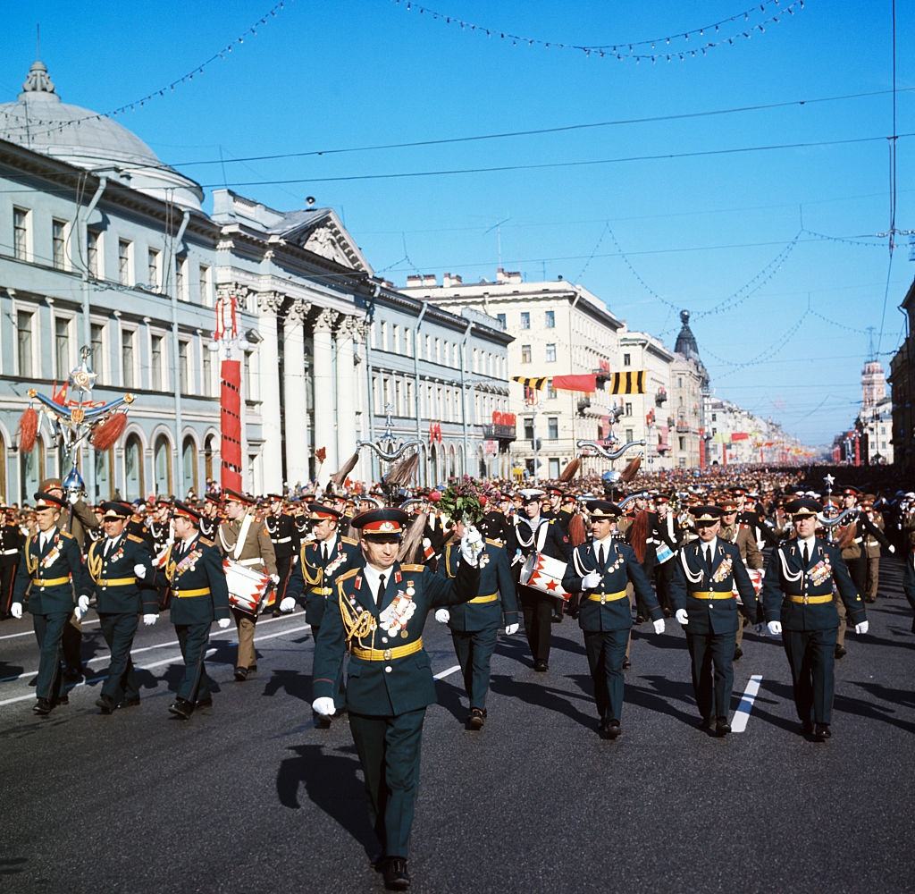 #9 Leningrad Garrison Orchestra during the Victory Day Parade in Leningrad on May, 9, 1978.