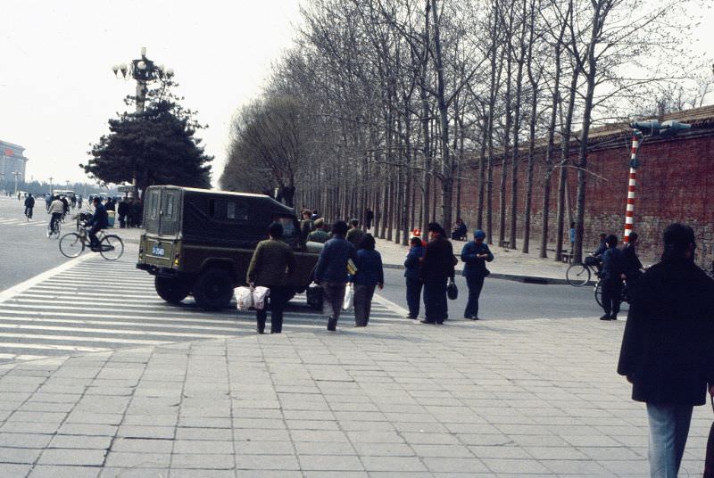 #7 Army truck. Walking from the Beijing Hotel to the Forbidden City, along the Avenue of Eternal Peace