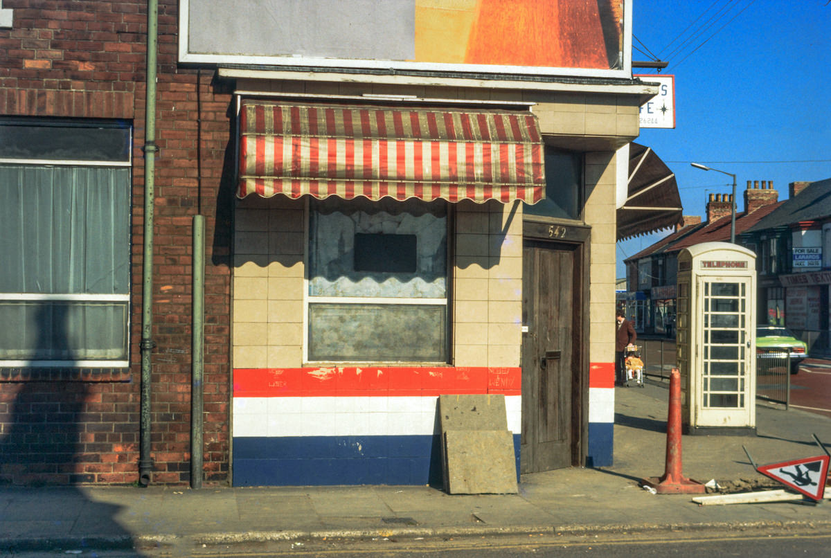 #8 Hessle Road and phone box, Hull, 1981