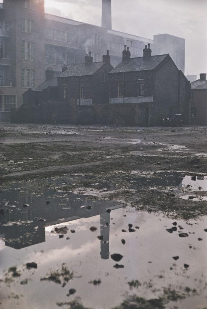 #21 Waste ground behind houses in Belfast, 1955.