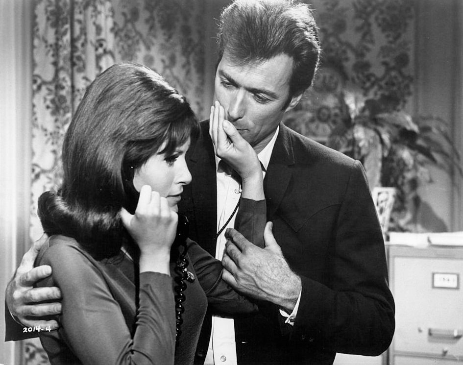 #52 Clint Eastwood with Susan Clark in a scene from the film ‘Coogan’s Bluff’, 1968.