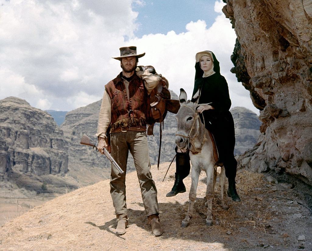 #59 Clint Eastwood and Shirley MacLaine on the set of ‘Two Mules for Sister Sara’, 1970.
