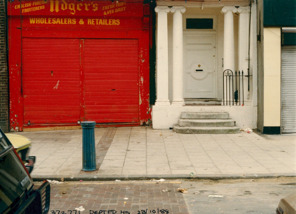 #17 Shop shutters and Doorway, Deptford High St, Deptford, 1988