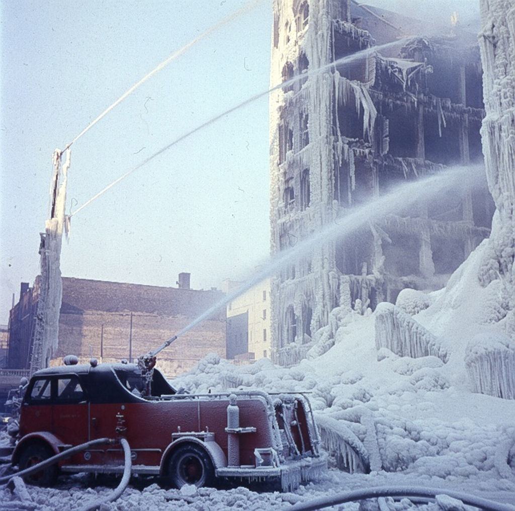 #26 Fire during wintertime in Chicago, Illnois, 1958