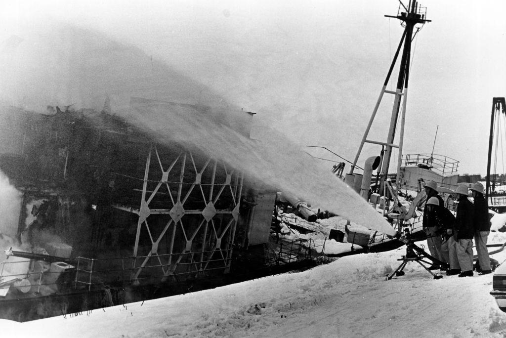 #29 Snow scenes at Tees Marine Dry Dock. 14th February 1978.