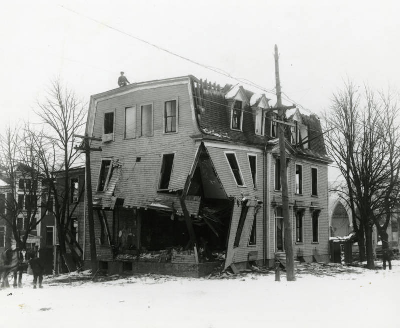St. Joseph’s Convent, a church and a school, in ruins after the devastation.